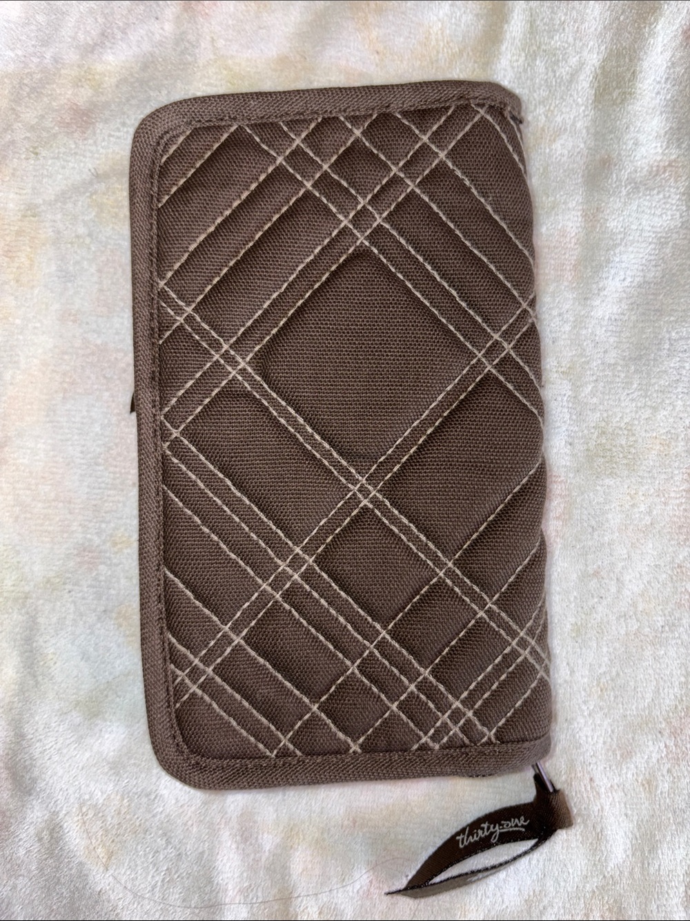thirty-one Brown Quilted Zip Wallet